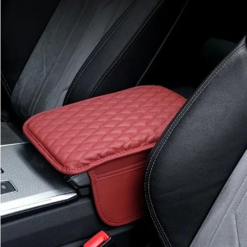 1 buc Husă Universală din Piele pentru Cotieră Auto - Moale, Durabilă, 2 Buzunare de Depozitare, Accesoriu Interior de Înaltă Calitate pentru Majoritatea Vehiculelor.