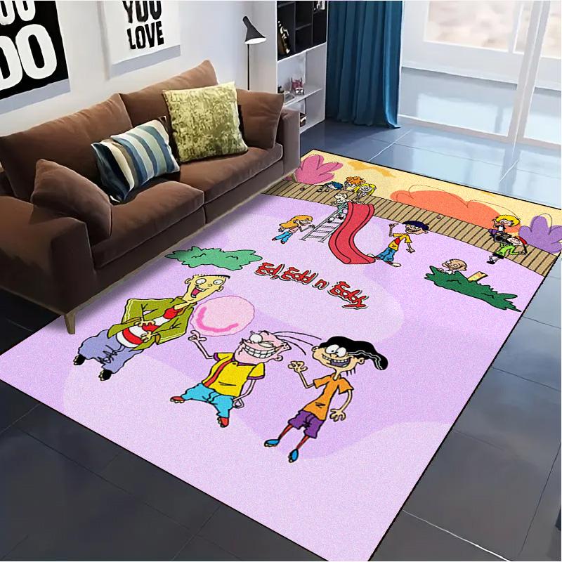 Ed, Edd n Eddy Teppich für Wohnzimmer Schlafzimmer Zuhause Sofadekoration, Kinder Spielteppich rutschfest