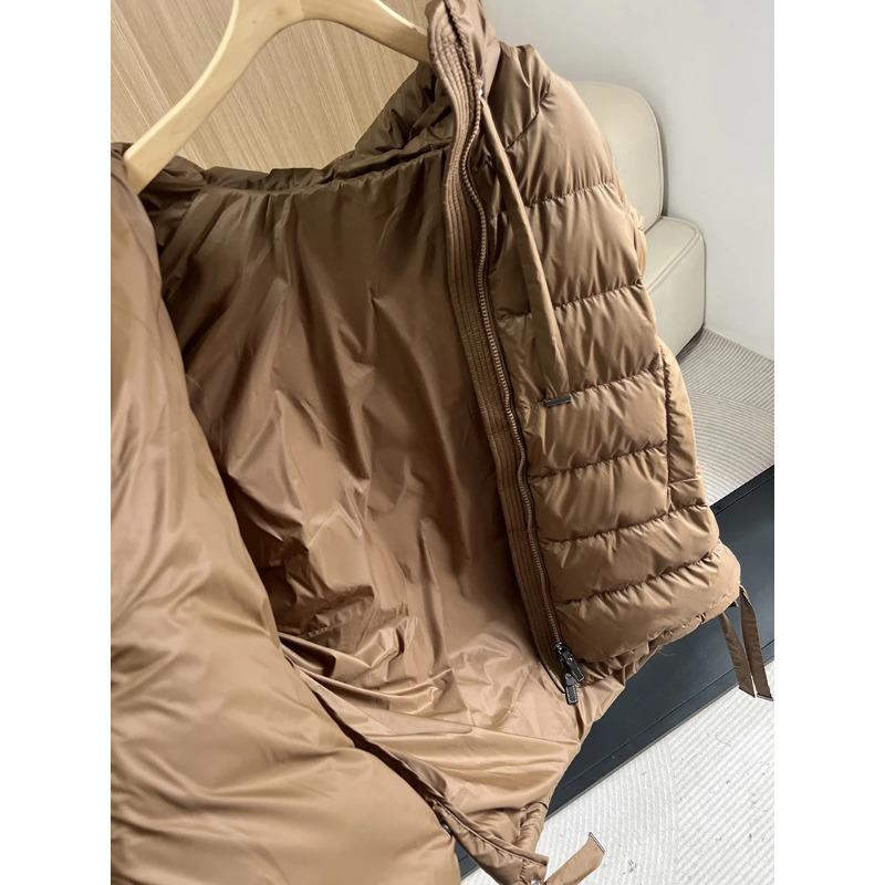 Schinteon Women Down Irregular Vest with Hood Sleeveless Jacket Solid Fashionable Autumn Winter