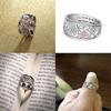 Sapphire Flower Pink Diamond Lucky Cherry Blossom 4 Leaves Clover Ring Eternity