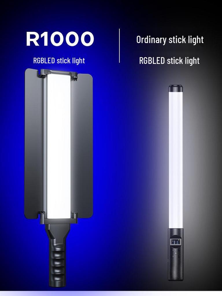 RGB Handheld LED Fill Light Stick with Barn Doors for Professional Outdoor Portrait Photography