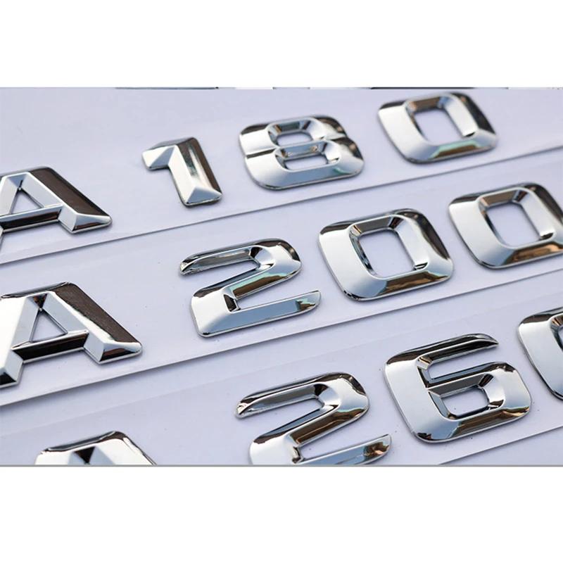 ABS 3D chrome lettering for car, rear trunk emblem,  stickers for Mercedes Benz A180, A200, A260, W176, W177
