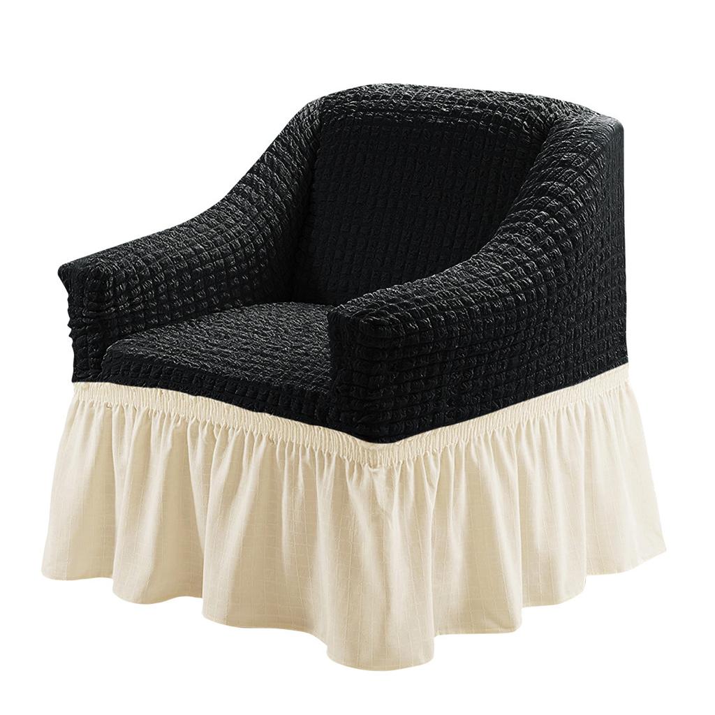 1 Seat European Style Armchair Cover with Skirt Stretch Sofa Slipcover for Living Room Elastic Sofa Couch Cover