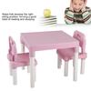 Childrens Kids Plastic Table Chair Set Lrning Studying Desk for Home Kindergarten Blue Green
