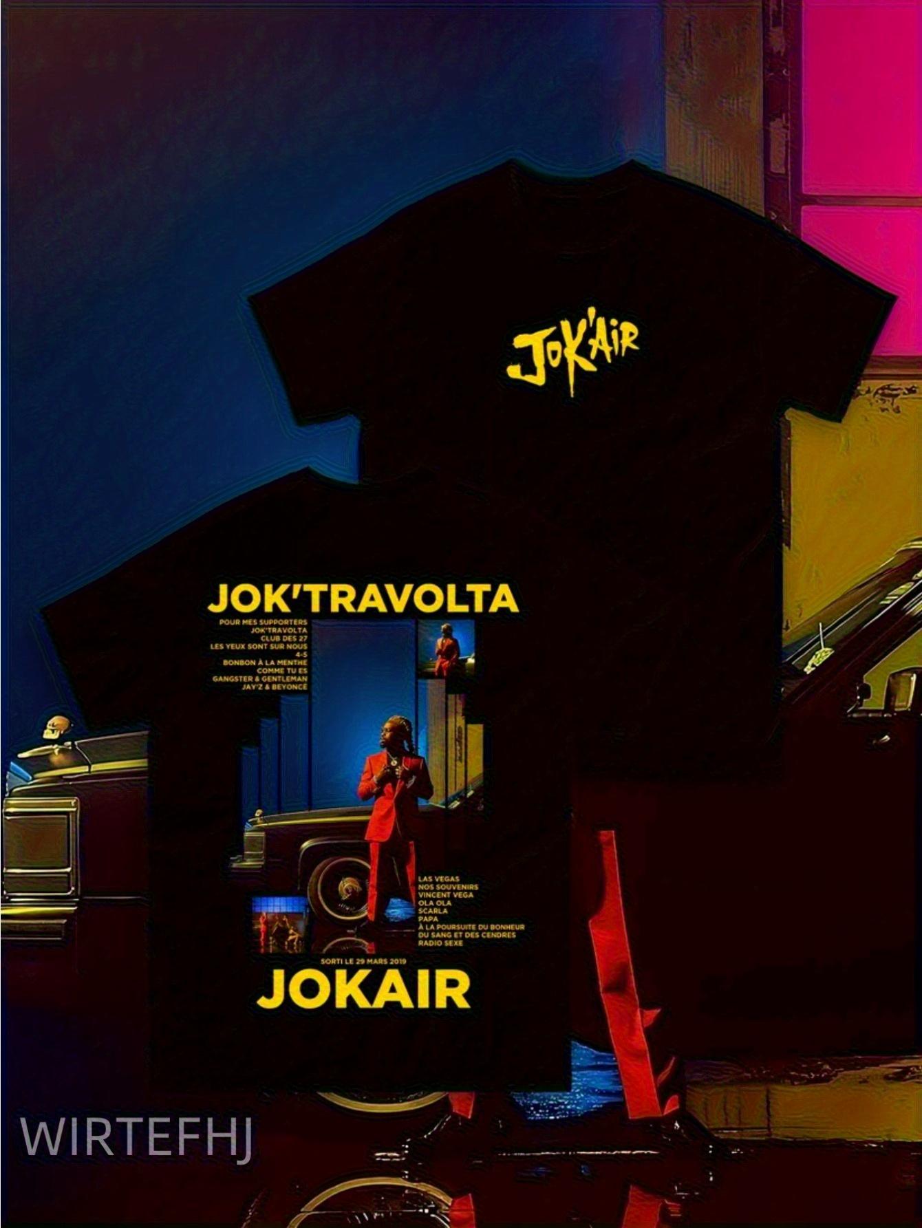 Jok Men s Streetwear T-Shirt- A Double-sided Graphic Tee Featuring a Striking Jok logo. Suitable All Seasons M