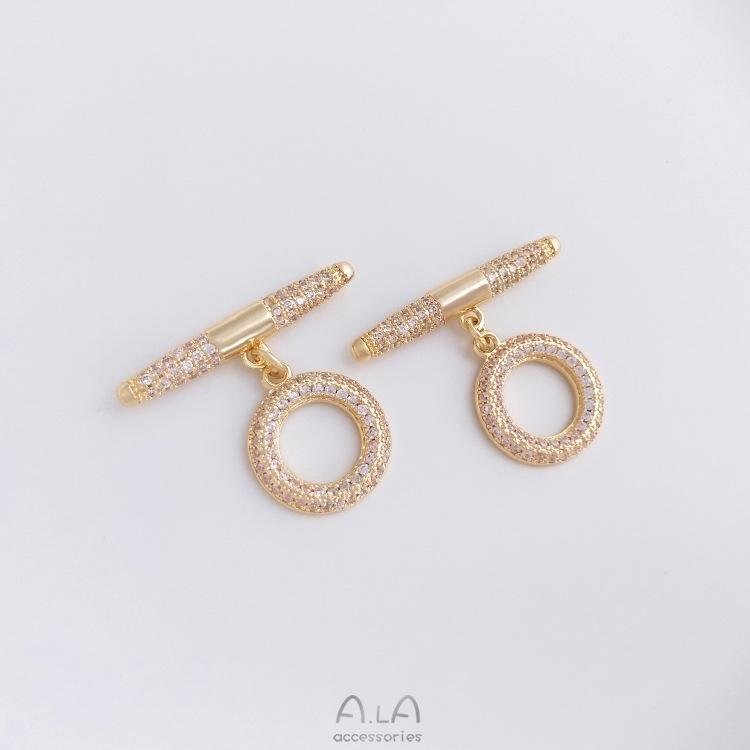 

14K Gold-Filled Zircon OT Clasp Pearl Necklace Connector