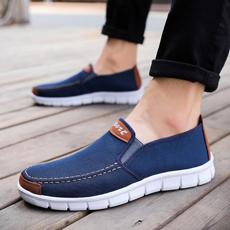 Men Canvas shoes  New Comfortable Canvas Shoes Men Casual Shoes Male Flat Loafers Shoes Men black