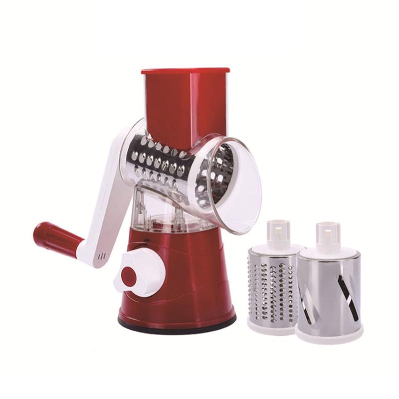 Kitchen Multifunctional Vegetable Slicer Fruit Cutter Cheese Shredder Tabletop Rotary Drum Grater