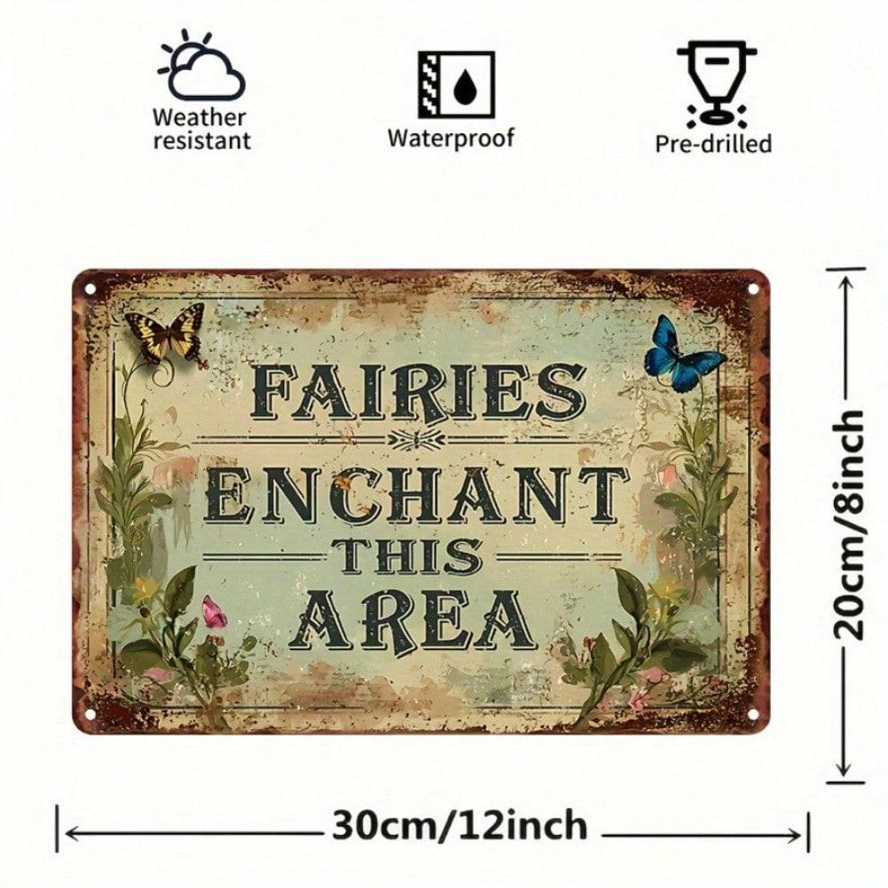 

Vintage Metal Fairy Tin Sign 8x12 Inch Wall Art for Garden Patio Home Decor 20x30 разноцветный
