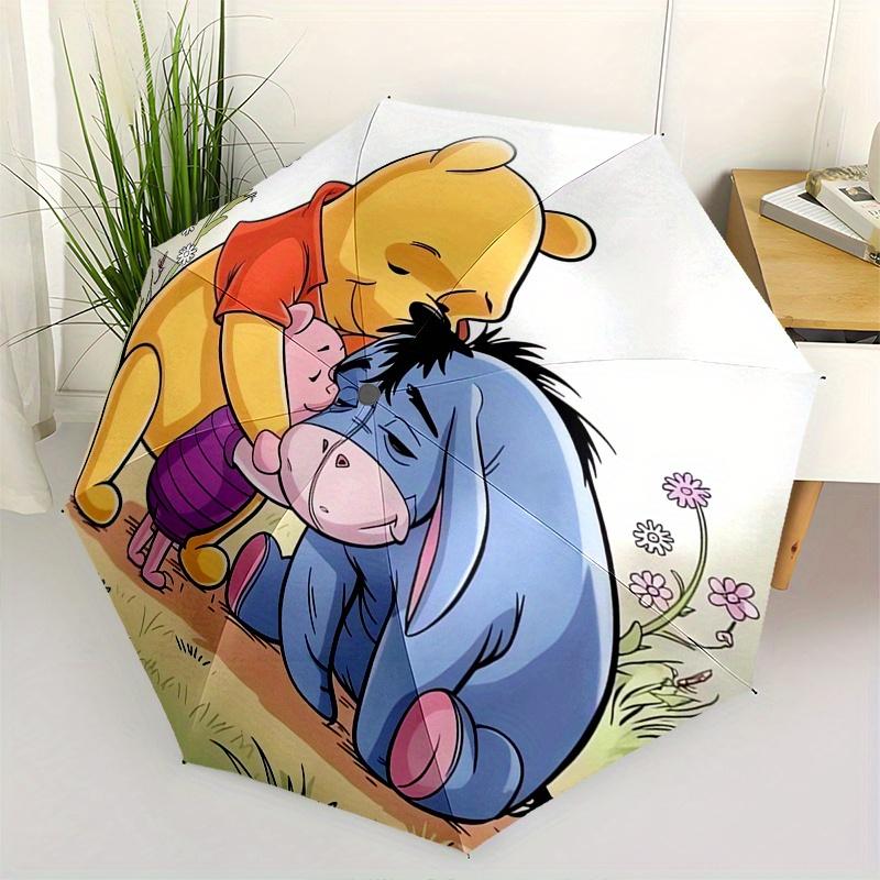 

Winnie the Pooh, Eeyore Themed Automatic opening and closing folding umbrella, 8-rib windproof, compact travel design, suitable for all occa