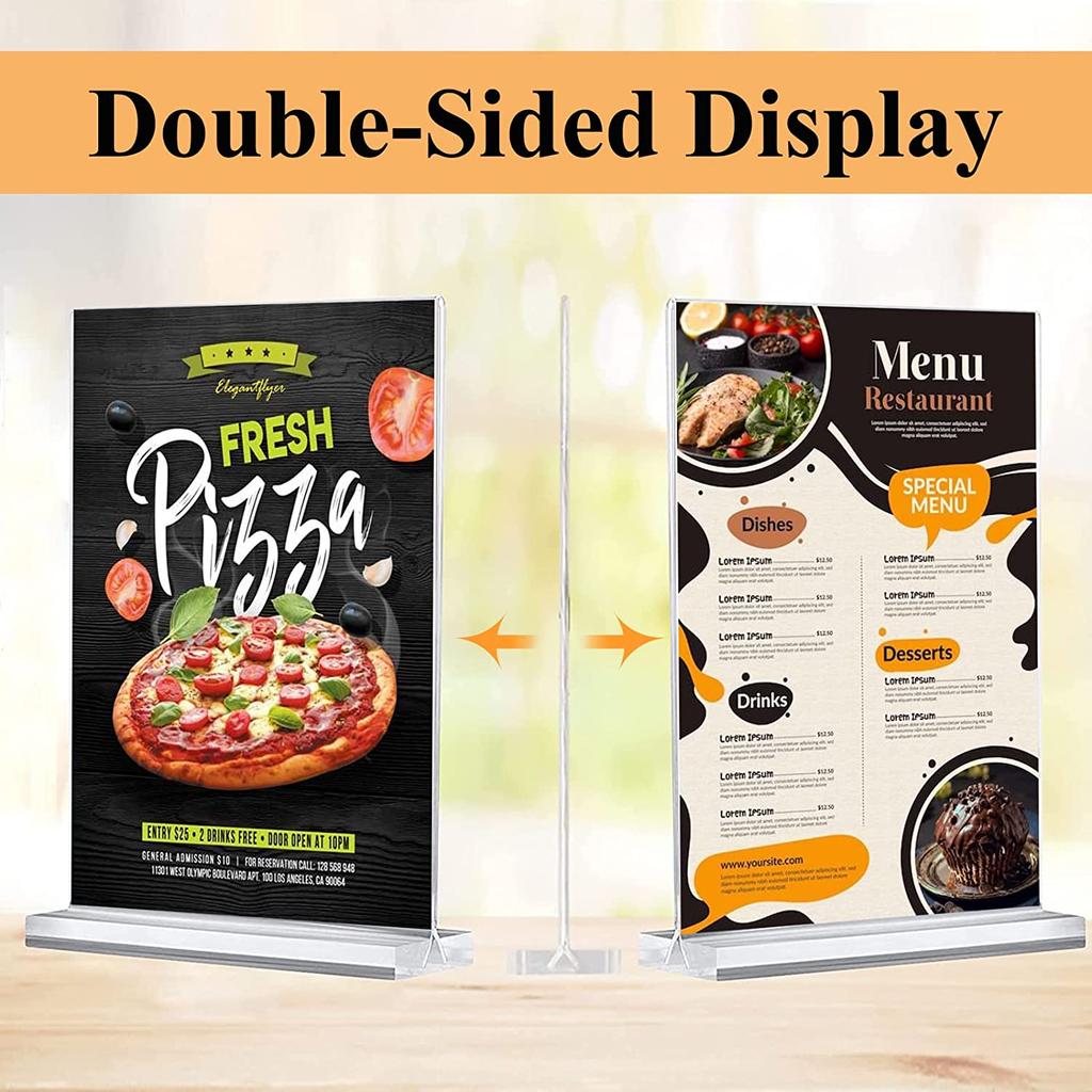 Xiaomi 4Pcs Clear Table Acrylic Sign Holder Stand Plastic Picture Paper Card Flyer for Restaurant Menu Desktop Organizer