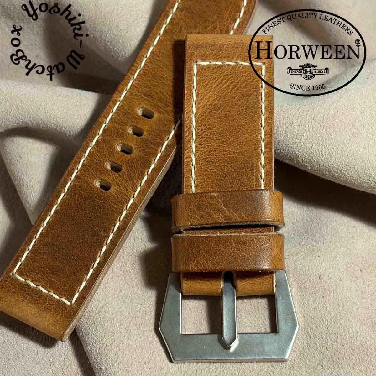 Used hor-268 Sample product HORWEEN Derby / Natural Watch strap with GPF buckle (Lug 26mm - Buckle width 26mm)