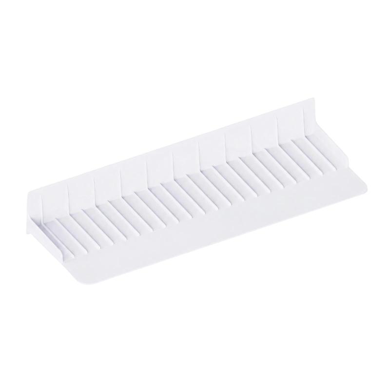 Scissor-Adjustable Sink Water Barrier for Single or Double Bowls with Ribbed Panel, Flexible Form and Return Flows Slope