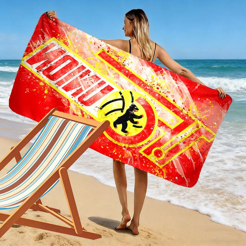 Union Berlin Logo Aufdruck Strandtuch, Großes Weiches Schnelltrocknendes Handtuch für Strand Camping Schwimmen