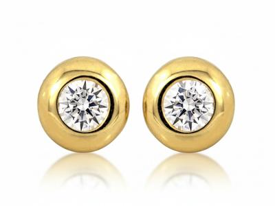 375 9kt Gold Stud Earrings with White Zircon As a Gift