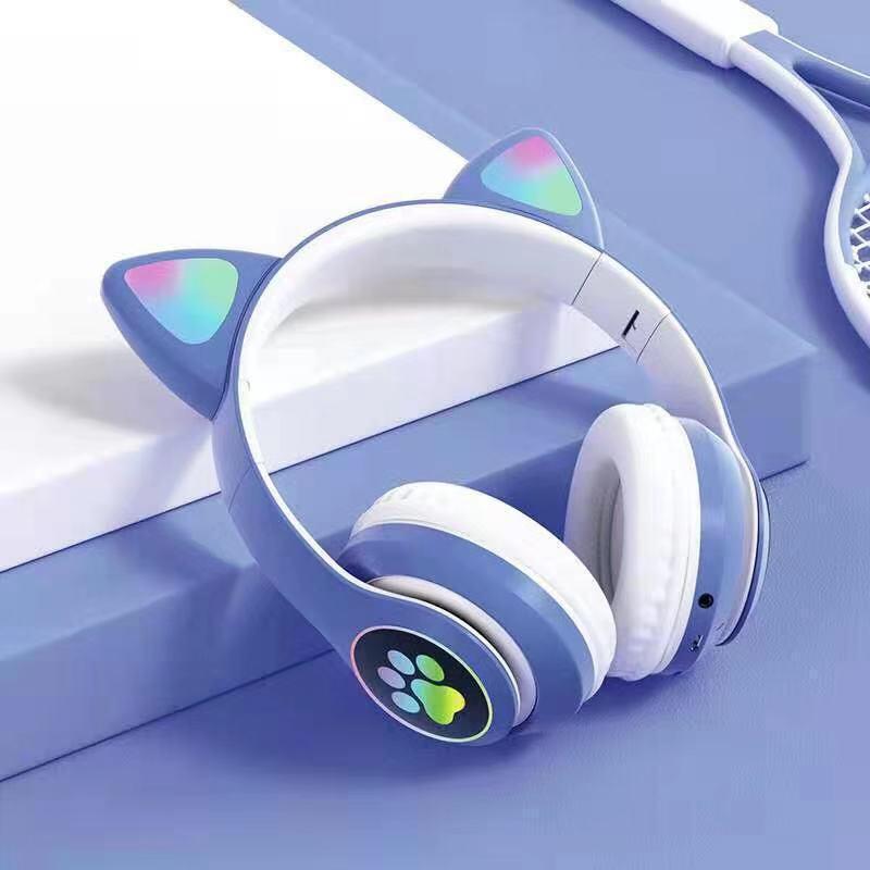 Cat Ear Bluetooth 5.0 Headphones: Wireless Sports Luminous Gaming Headset