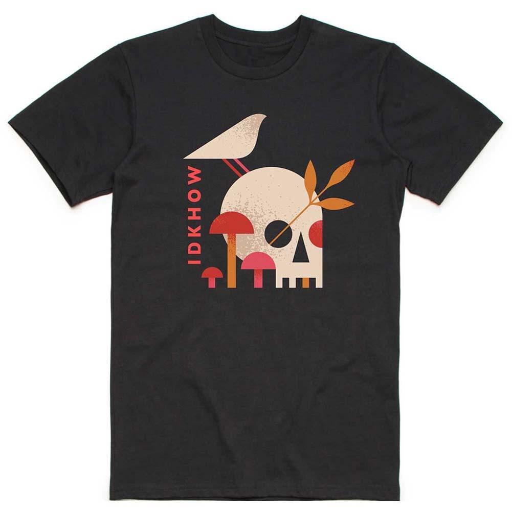

Men s iDKHow Mushroom Skull Slim Fit T-Shirt Mens Womens Tees Top X Black 4XL