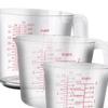 3 Pieces Measuring Cup Set Jug Stackable Kitchen Utensils with Double Scale V Shaped Spout