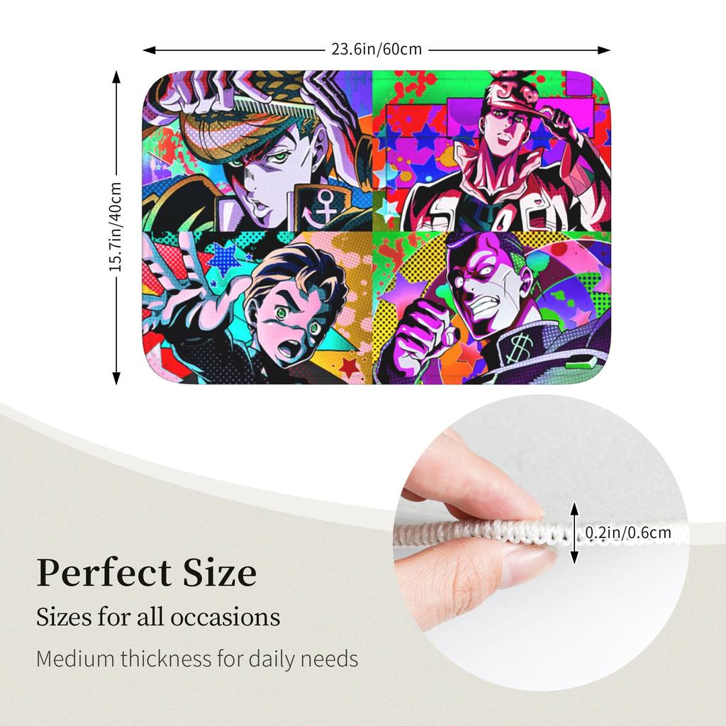 Custom JoJoes Anime Doormat Non-Slip Entrance Welcome Kitchen Bath Floor Door Mat  Toilet Living Room Carpet Rug