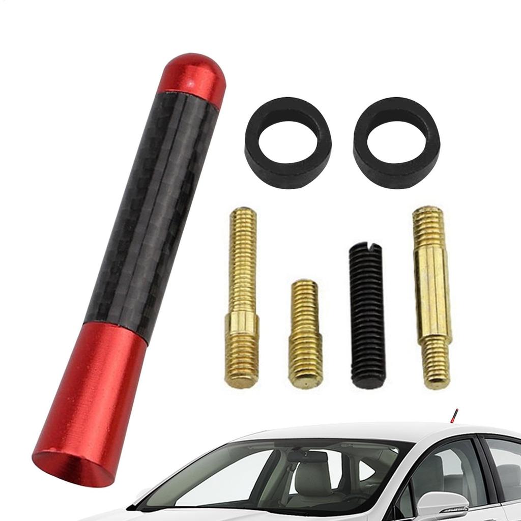 Car Radio Antenna,Car Antenna Replacement,Short Carbon Fiber Metal Car Antenna Kit | 8cm Auto