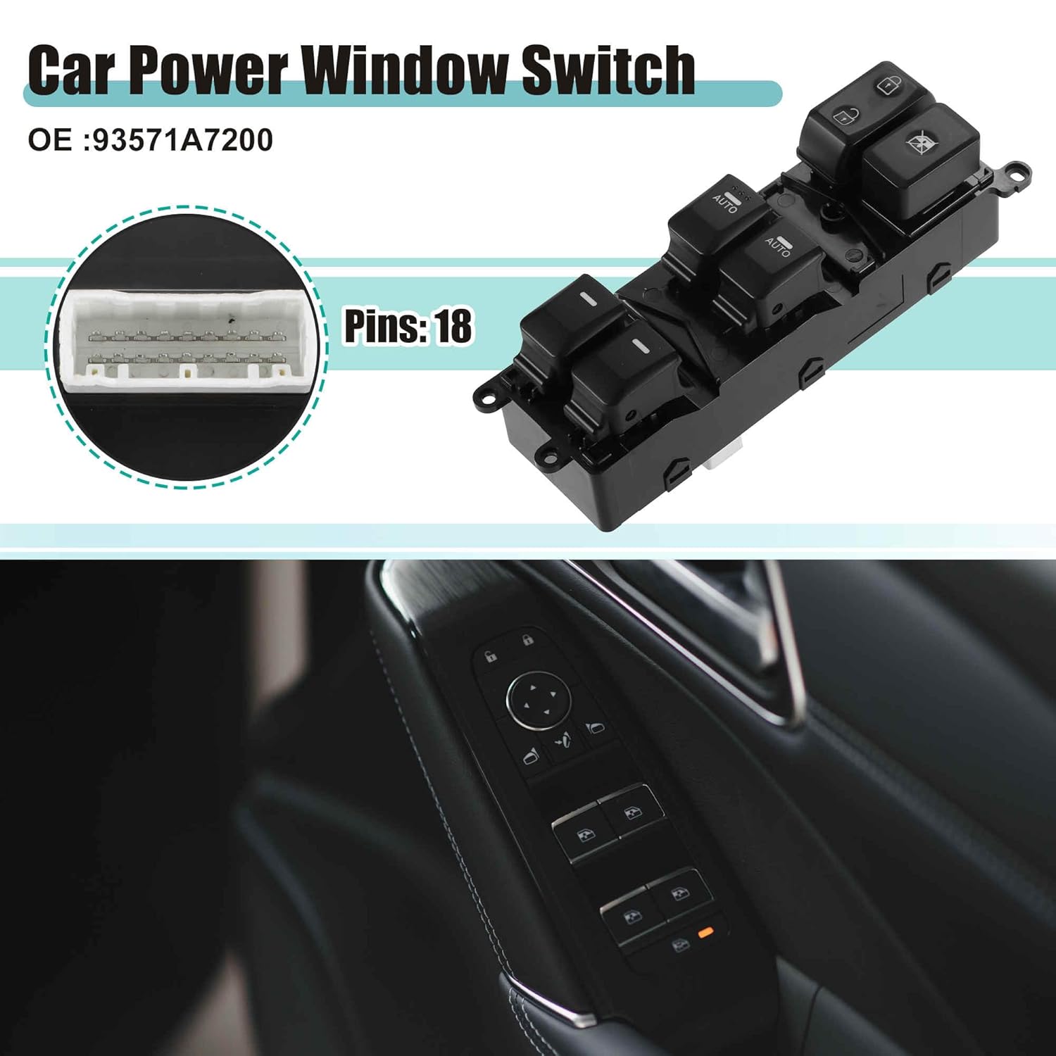 

ACROPIX Front Left Driver Side Master Power Window Switch Replaces Fit for Kia Forte - Pack of 1 Black