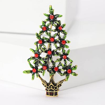 Legierung Emaille Weihnachtsbaum Brosche Kreativ Vielseitig Herren- und Damenbekleidung Korsage Ornament Anstecknadel