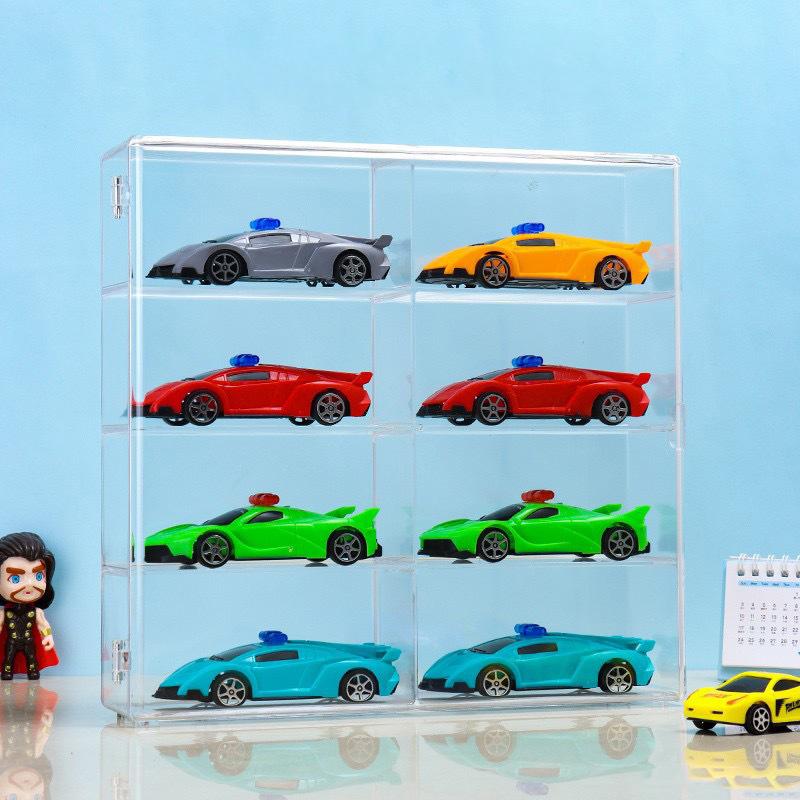 1 Stück Auto Nicht Stanzen Klebe Wand Transparent Aufbewahrungsbox 1:64 Acryl Auto Displaybox Für Auto Modell Spielzeug Schrank Regal