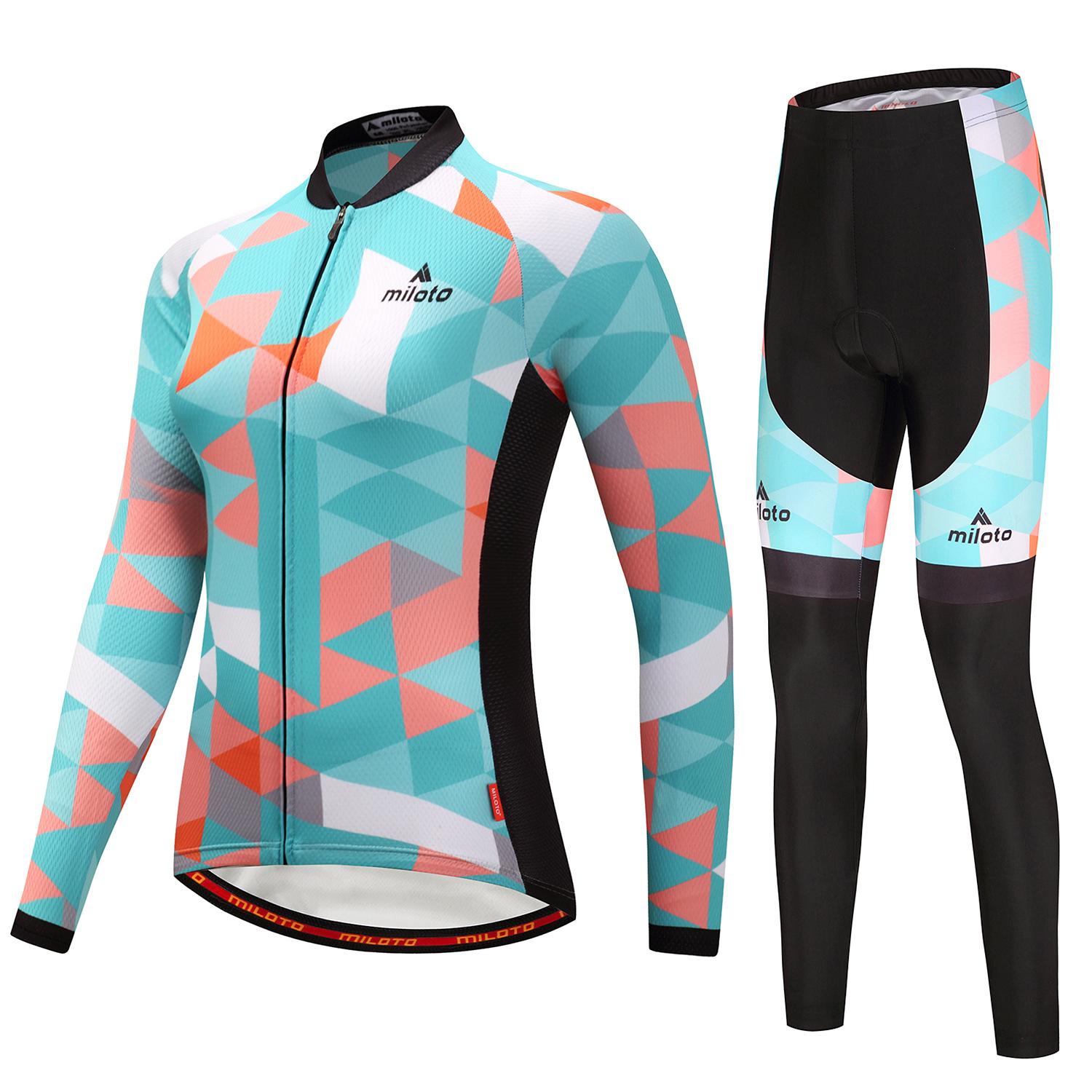 

2026 Autumn Breathable Cycling Suit Set, Outdoor Cycling Suit Event Clothing, Cycling Suit Long Suit, Women s Cycling Suit XS