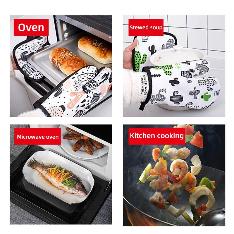 Horno microondas engrosado y resistente al calor, cocina doméstica resistente a altas temperaturas, horno aislado, guantes para hornear