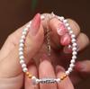 Korean Freshwater Pearl & Sterling Silver Bracelet for Women – High-Gloss, Versatile, and Elegant Hand Jewelry