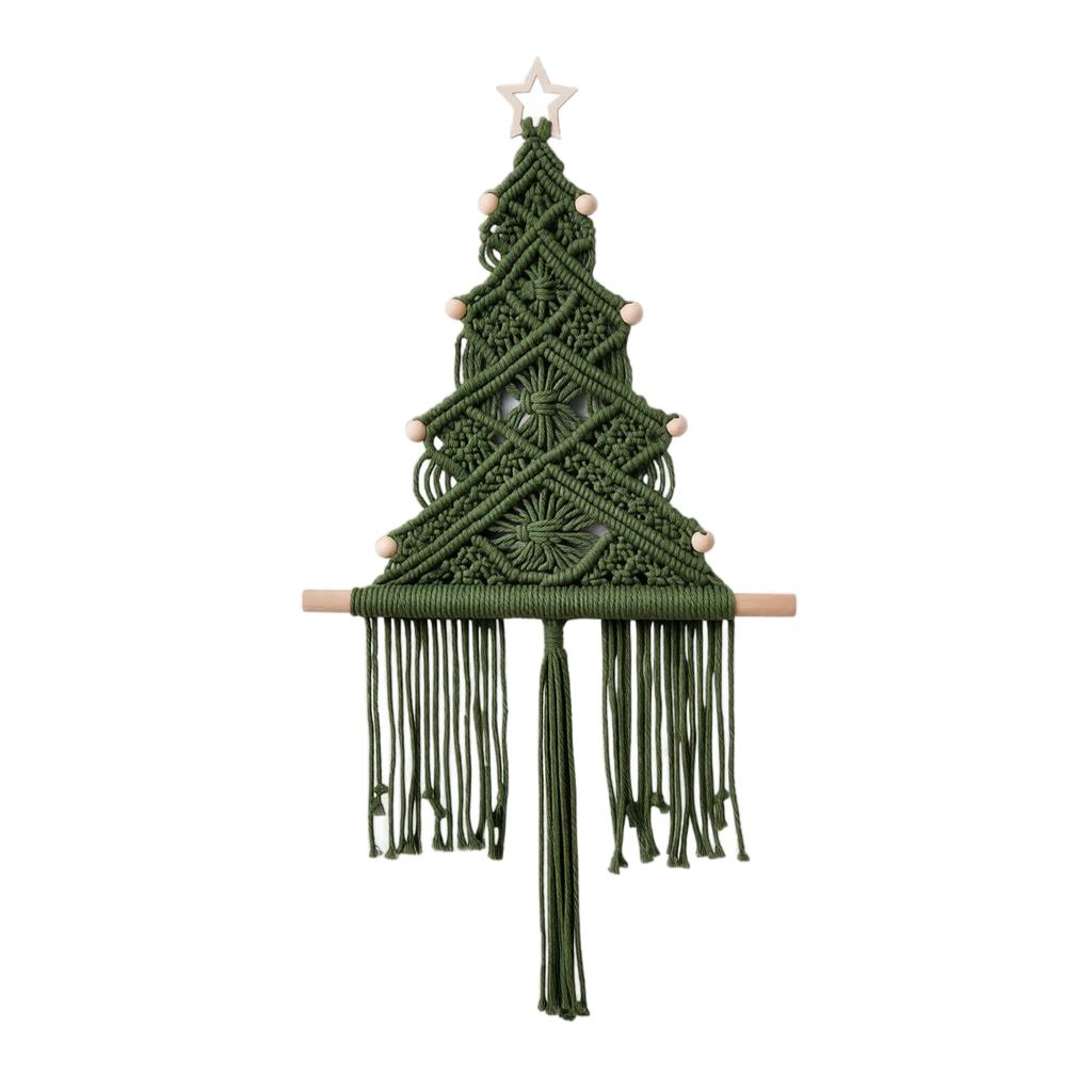 Handwoven Christmas Tree Tapestry Wall Hanging Holiday Home Decoration for Living Room Bedroom