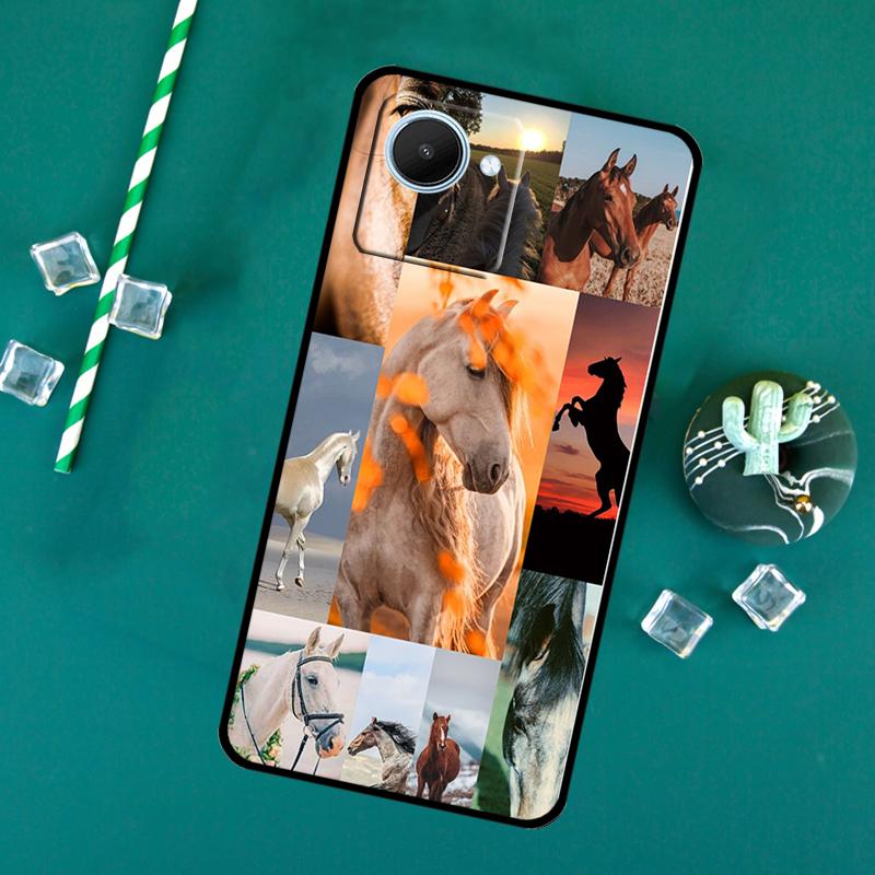 Horse Animal For Realme 11 9 10 12 Pro Plus C55 C53 C51 C33 C31 C30 C25s C21Y C15 GT3 GT5 GT Neo5 Case