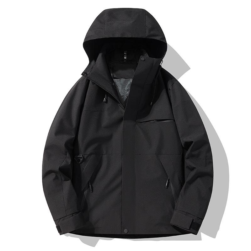 Spring & Autumn Waterproof Hooded Windbreaker for Men and Women - Casual Outdoor Workwear & Mountaineering Jacket