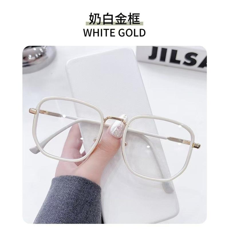 3PCS Retro Fashion Polygonal Anti-Blu-Ray Glasses Women Men Computer Anti-Radiation Glasses Interchangeable Lens