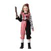Girls Pennywise Cosplay Costume Halloween Party Outfit Kids Clown Role Play Carnival Performance Wear