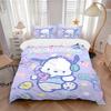 3pcs Pochacco's Pastel Party Print Bedding Set (1 Cover + 2 Pillowcases, Without Inserts),  Soft and Comfortable S075