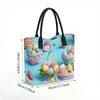  Easter Egg Print Tote Bag Large Capacity Fashion Casual Portable Daily Handbag for Women