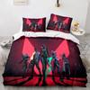 Game Valorant Neon Beding Set Young Boys Young Girls Twin Quen Sized Dimensions Soft Duvet Cover Pilowcase Bed Children Kids Adult People Fashion Home