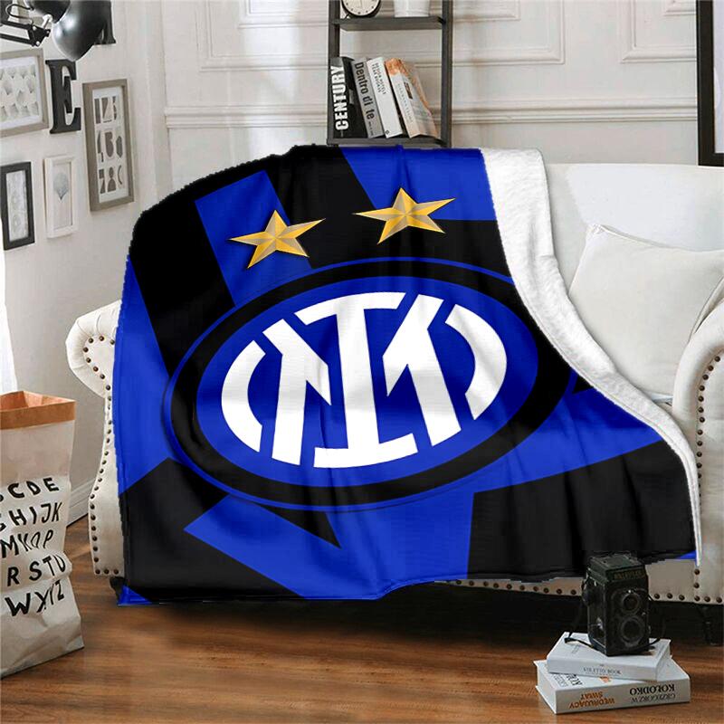 1 Stück Decke Inter Mailand Logo 1 Print Design, Leichte Decke für Sofa, Bett - Weich & Warm, Geschenk für Alle Jahreszeiten wie Weihnachten, Halloween