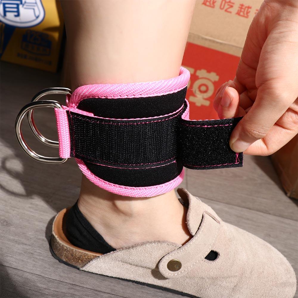 Ankle Buckle Double D-Ring Ankle Cuffs Leg Strength Trainer Cable Ankle Straps Gym Workouts