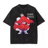 Summer Invincible Animation Mark Washed Vintage Tshirt Loose Fit Unisexs And Unisexs Trendy Printed Couple Short Sleeve Shirt