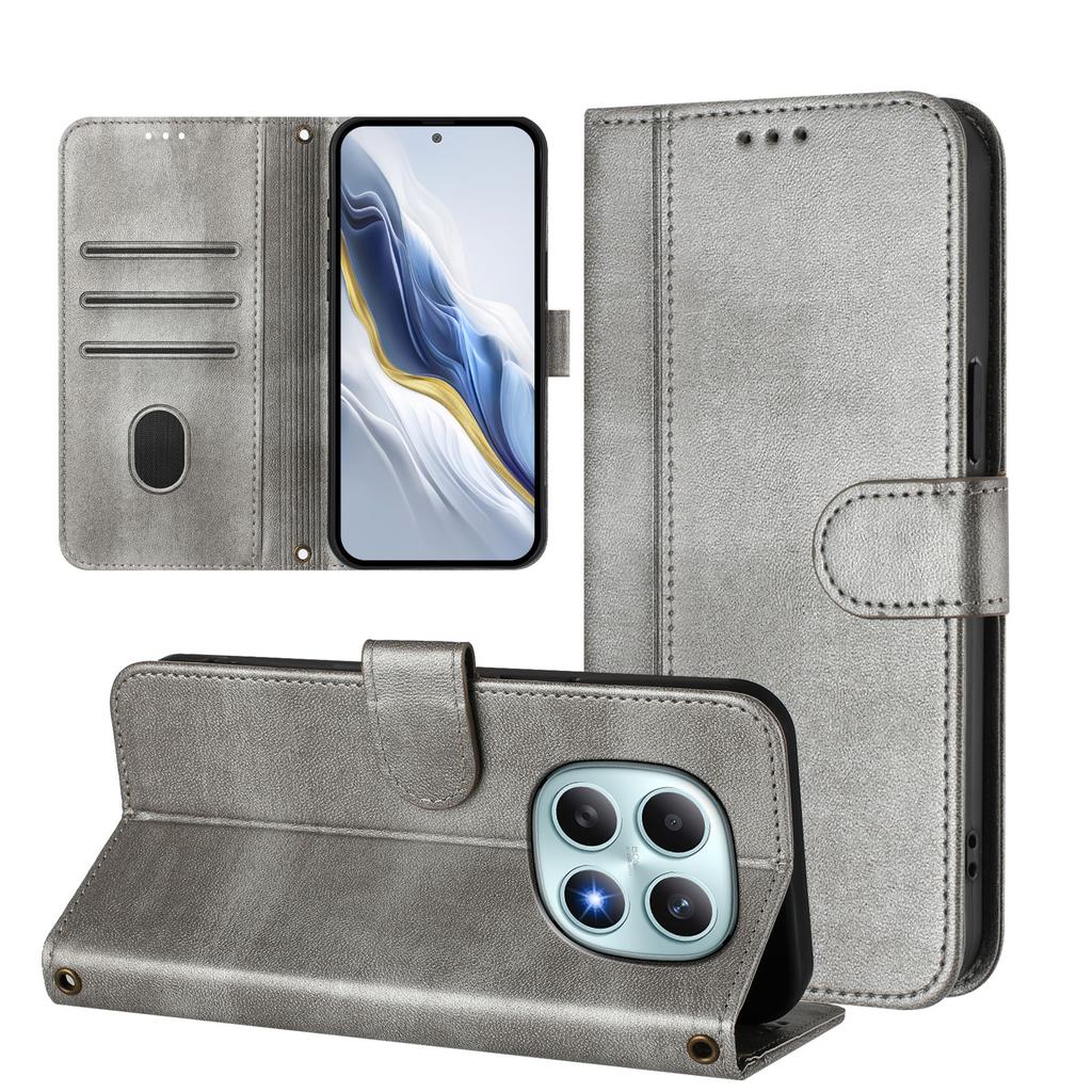 Para Xiaomi Poco M8 5G/Redmi Note 15 5G (Global) Fundas Billetera Soporte Textura Retro Cuero Cubierta de Teléfono con Cordón