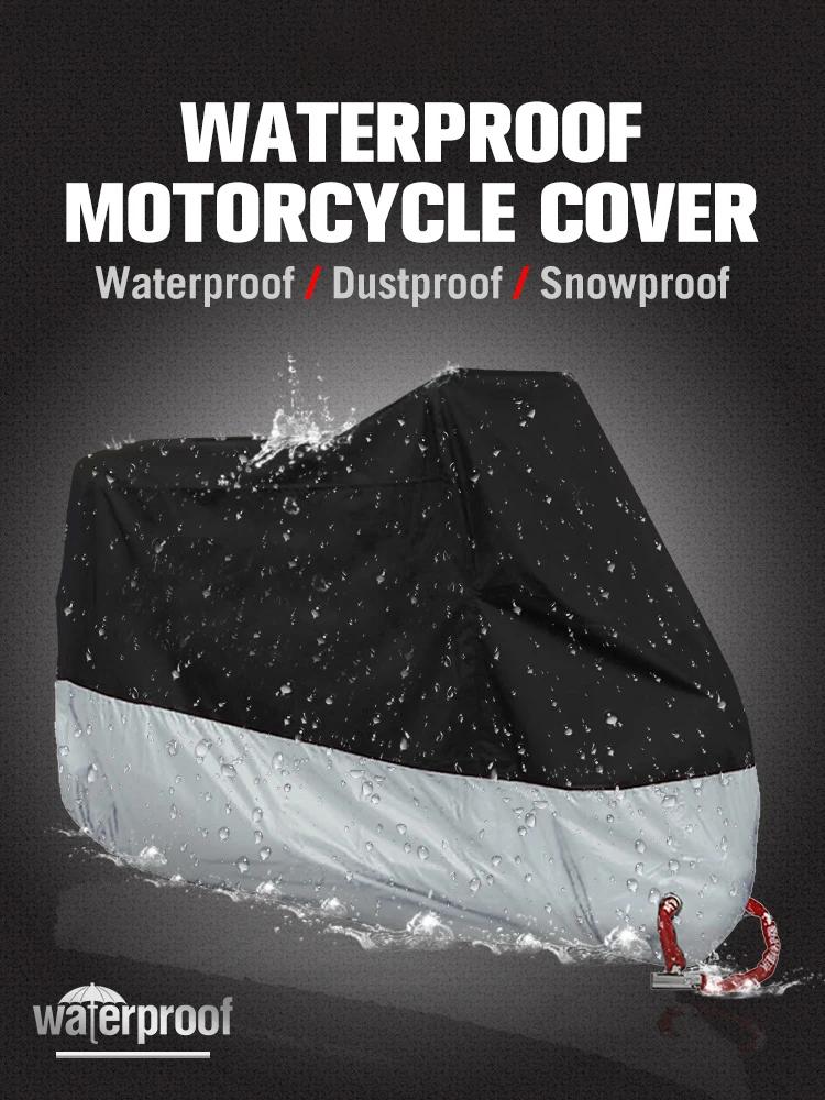 190T Motorcycle Cover Waterproof All Season Dustproof UV Protection Motorbike Cover Multiple Colors