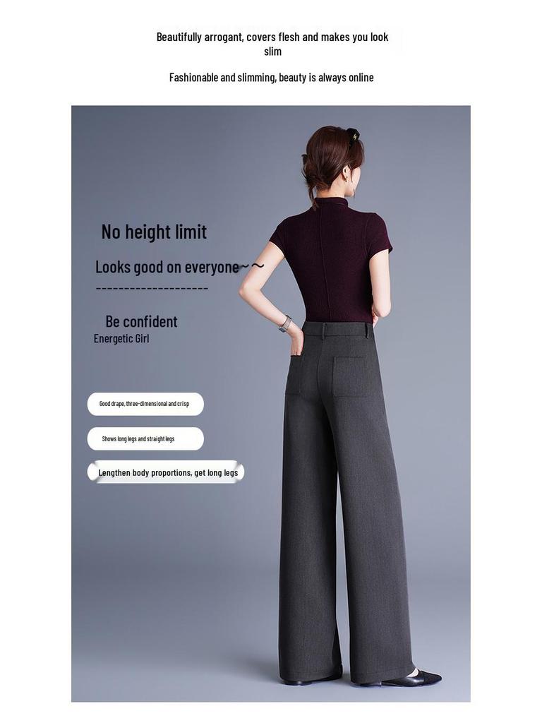2026 Spring Women's High Waist Straight Leg Suit Pants - Chic, Comfy, and Versatile