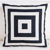 Personalisierte Schwarz-Weiß Dekorative Kissenhülle Geometrie Polyester Sitz-Taillen-Kissenbezug für Sofa Heimdeko