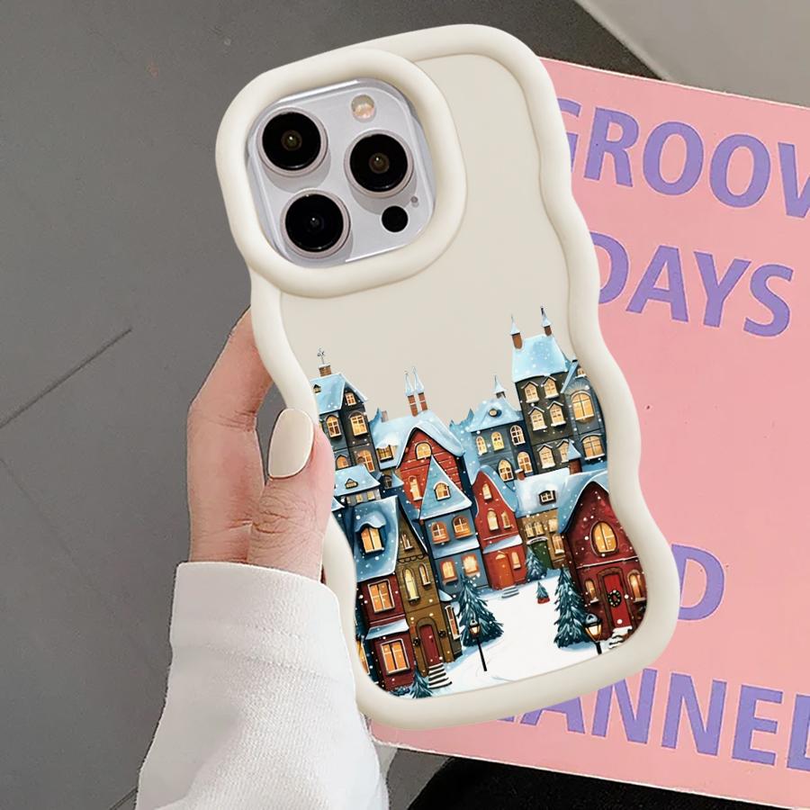Soft Phone Cover Case for iPhone 17 Air 16 Pro Max 8 13 14 12 15 Plus 11 XR Cartoon Architecture