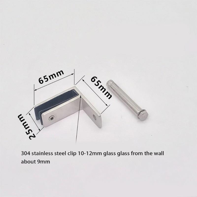 304 Stainless Steel Glass Clip Holder Heavy Duty Glass Clip Bracket For Tempered Glass