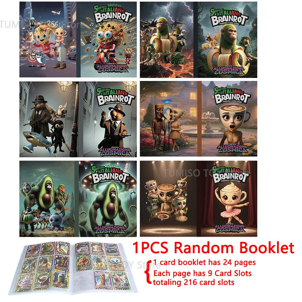 Italian Brainrot Card Booklet of Collection Tungtungtung Sahur Tralalero Cards Game Toy For Children Trading Cards Birthday Gift