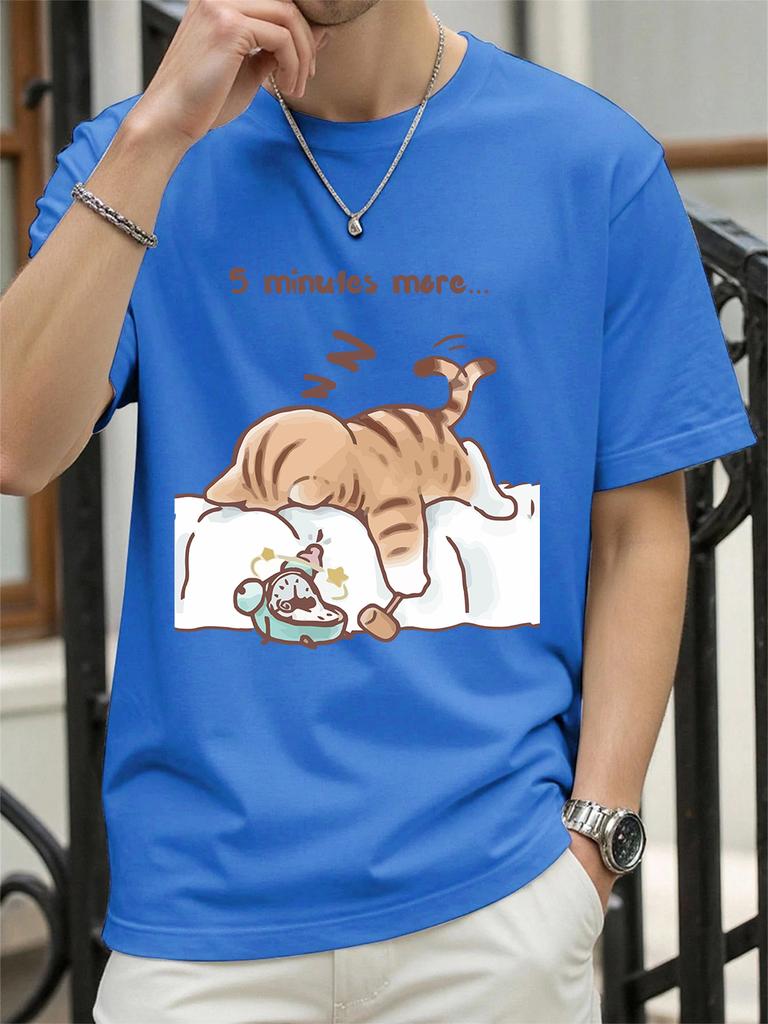 The Cat That Always Wants To Sleep Prints TShirt Women Cotton Summer Tops Soft Loose ONeck Short Sleeve Tees Casual Clothes