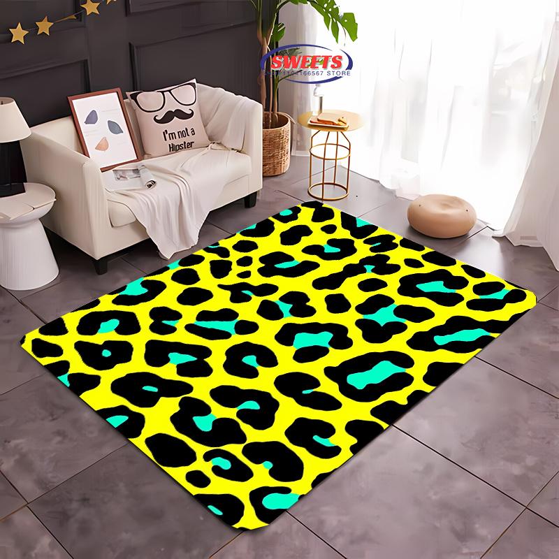 17 Style Colorful Leopard Printed Carpet Rug for Bedroom Living Room Home Sofa Decor, Kids Play Non-Slip Decor Durable Mats Gift